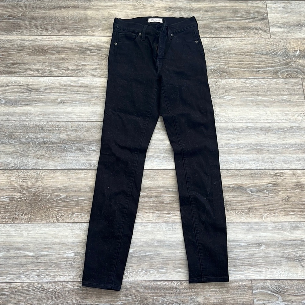 Madewell black high rise skinny jeans